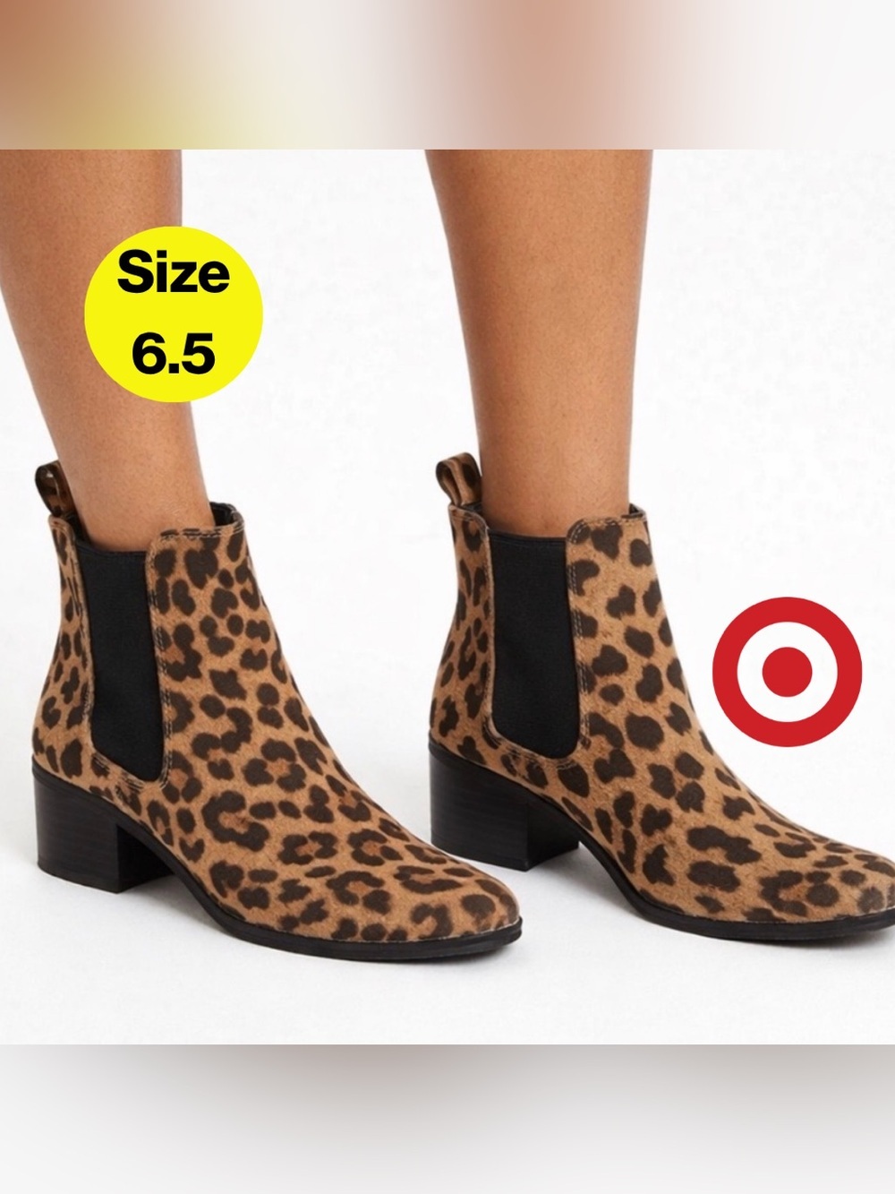 TARGET 🐆 Leopard Print Chelsea Ankle Boots (Women’s Size 6.5)